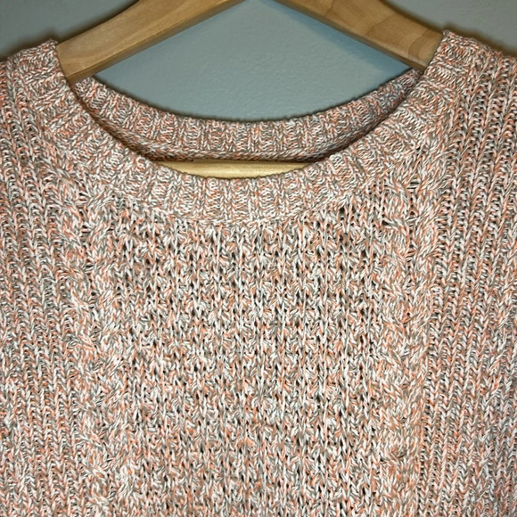 Madewell Marled Plaza Pullover Sweater, Sz XS, Marled Coral, Cotton Top - Picture 4 of 10